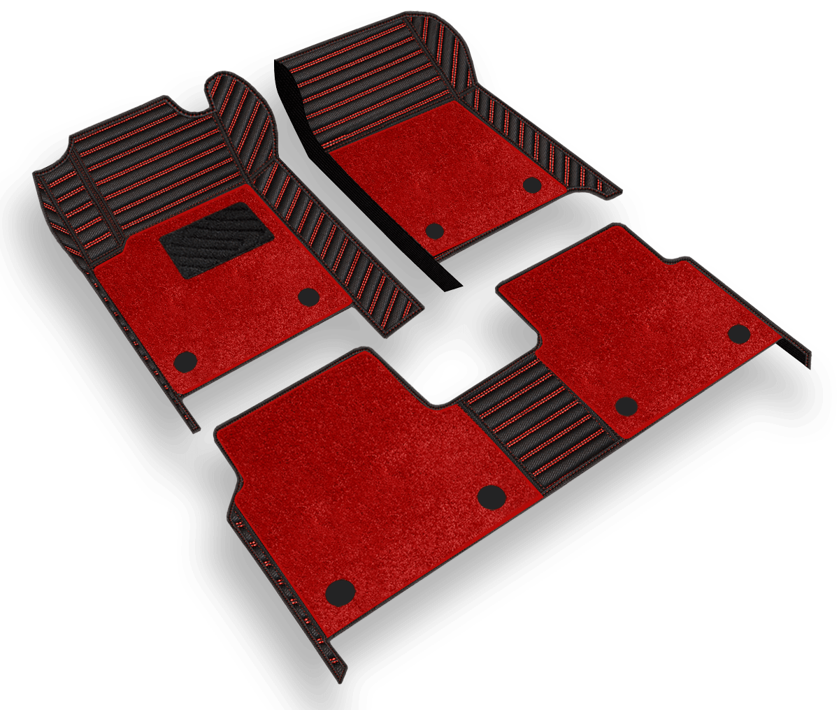 Double Layer Carbon Finish Truck Floor Mats - Gallery 1