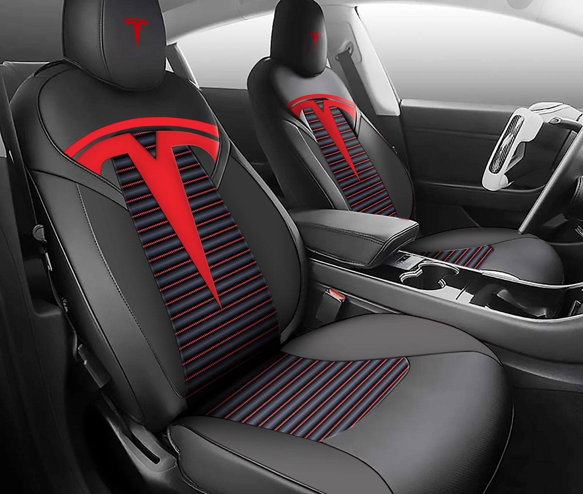 Revved Series Stripe Pattern Car Seat Covers - Gallery 1