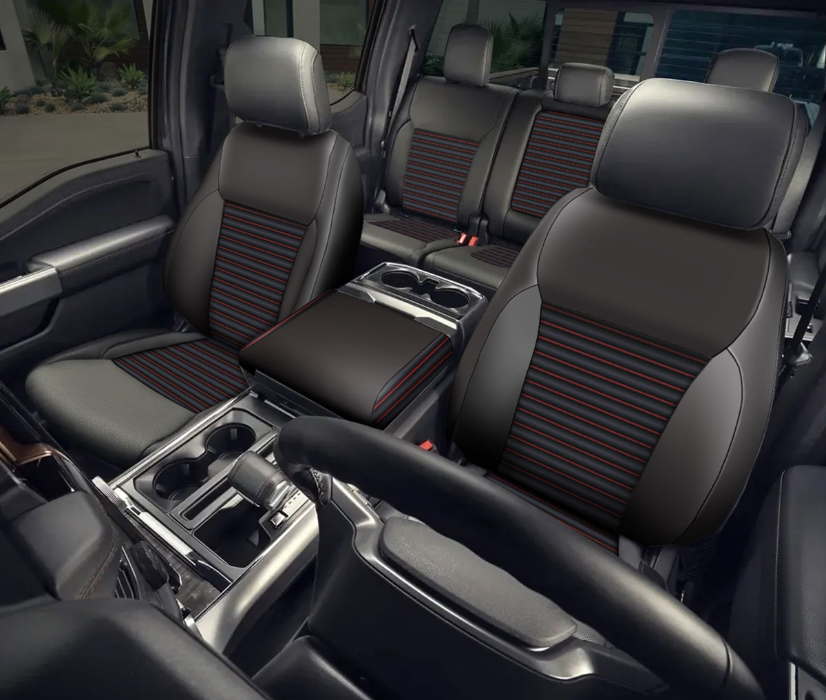 Ultra Series Stripe Pattern Truck Seat Covers - Gallery 1