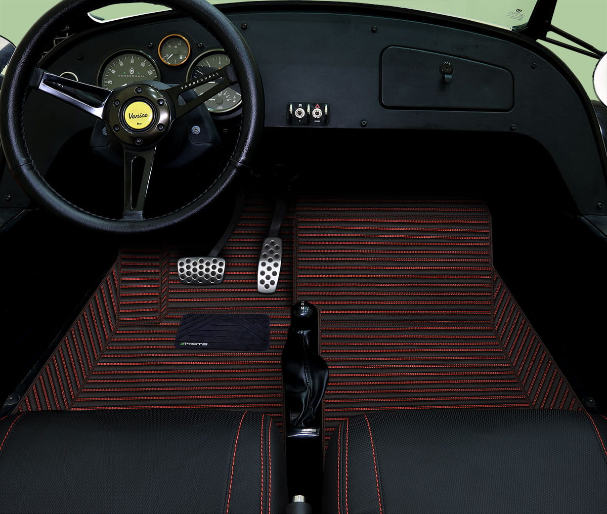 Single Layer Carbon Finish Vanderhall Floor Mats