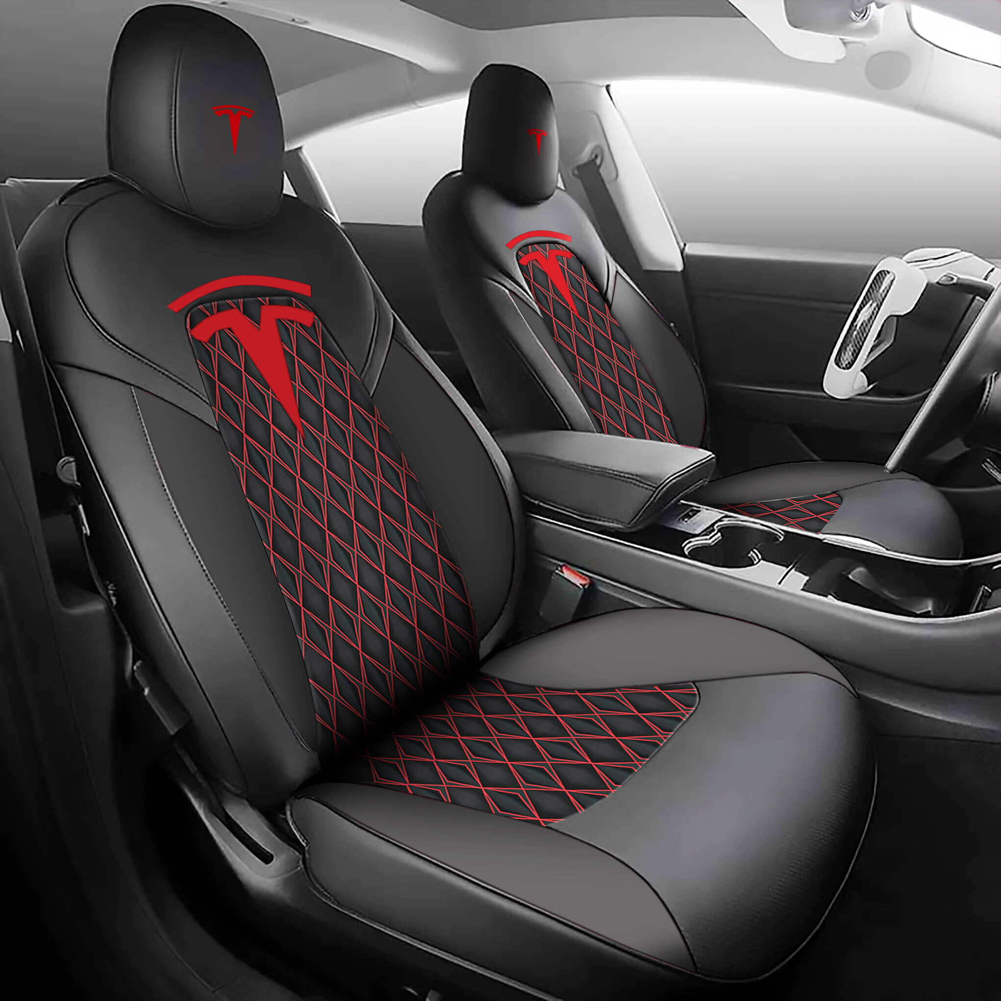 Revved Series Diamond Pattern Car Seat Covers - Main