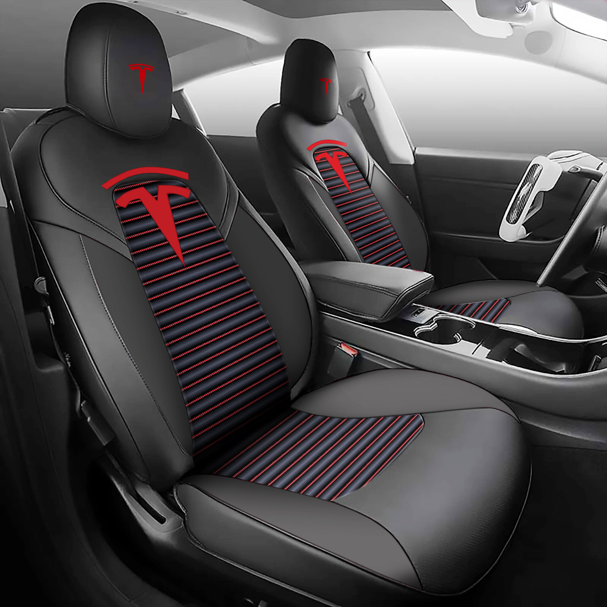 Revved Series Stripe Pattern Car Seat Covers - Main