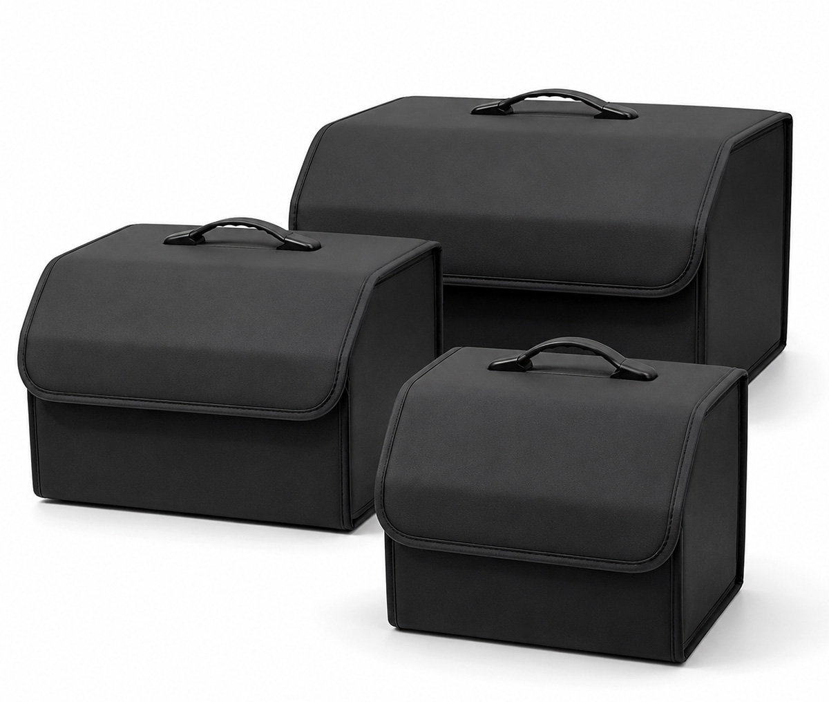 Collapsible PU Leather Trunk Organizer with Lid - Main