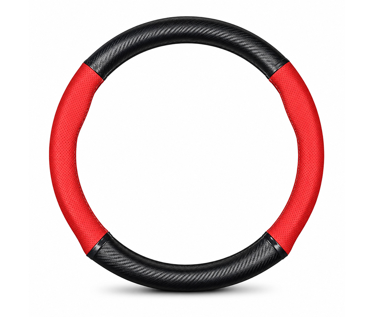 Leather & Carbon Truck Steering Wheel Cover