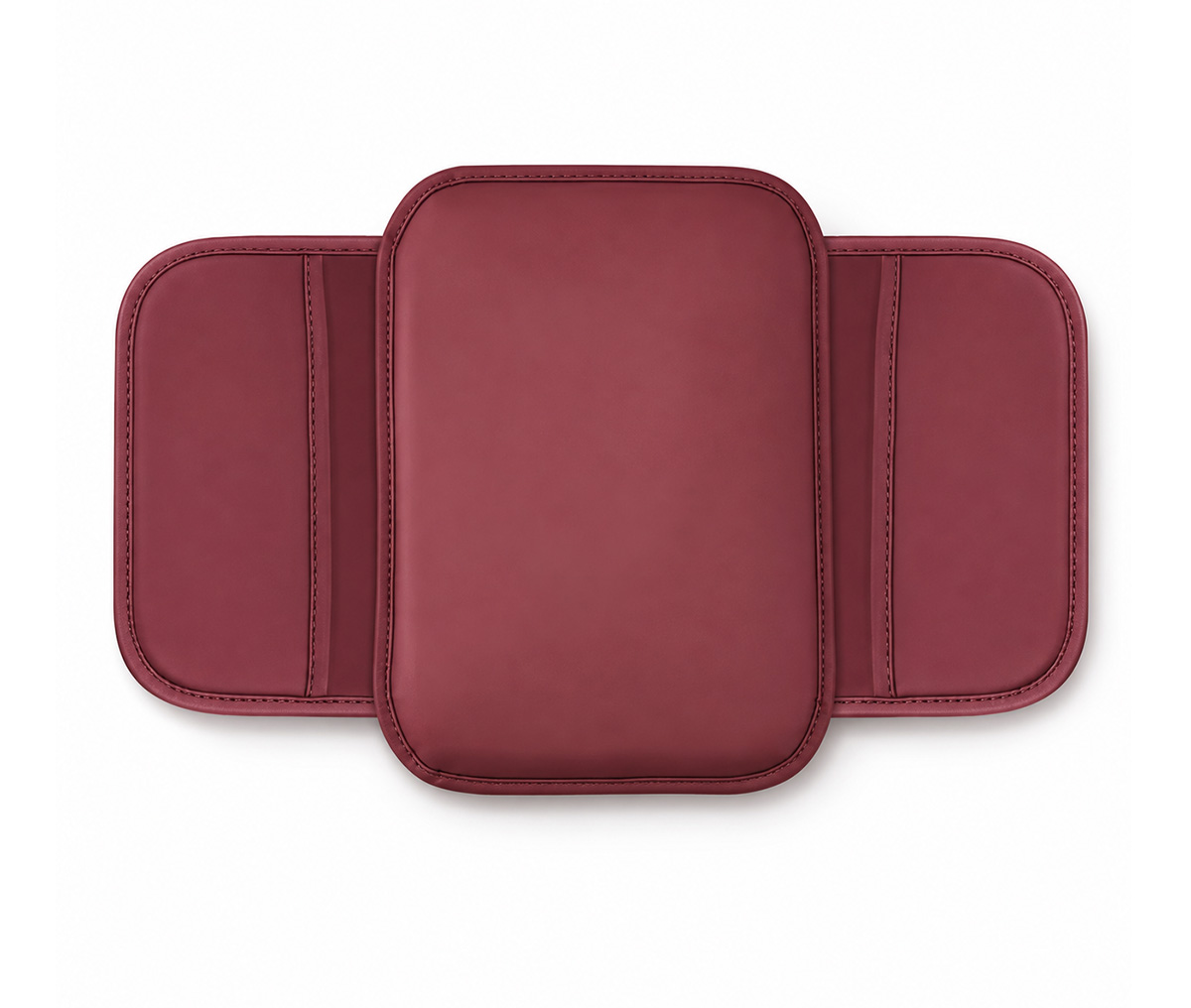 Leather Center Console Armrest Booster Pad with Storage Pocket for car