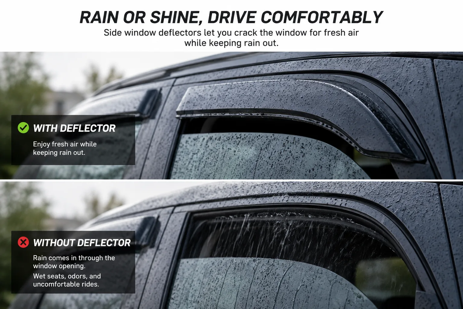 In-Channel Side Window Car Deflectors - Gallery 5