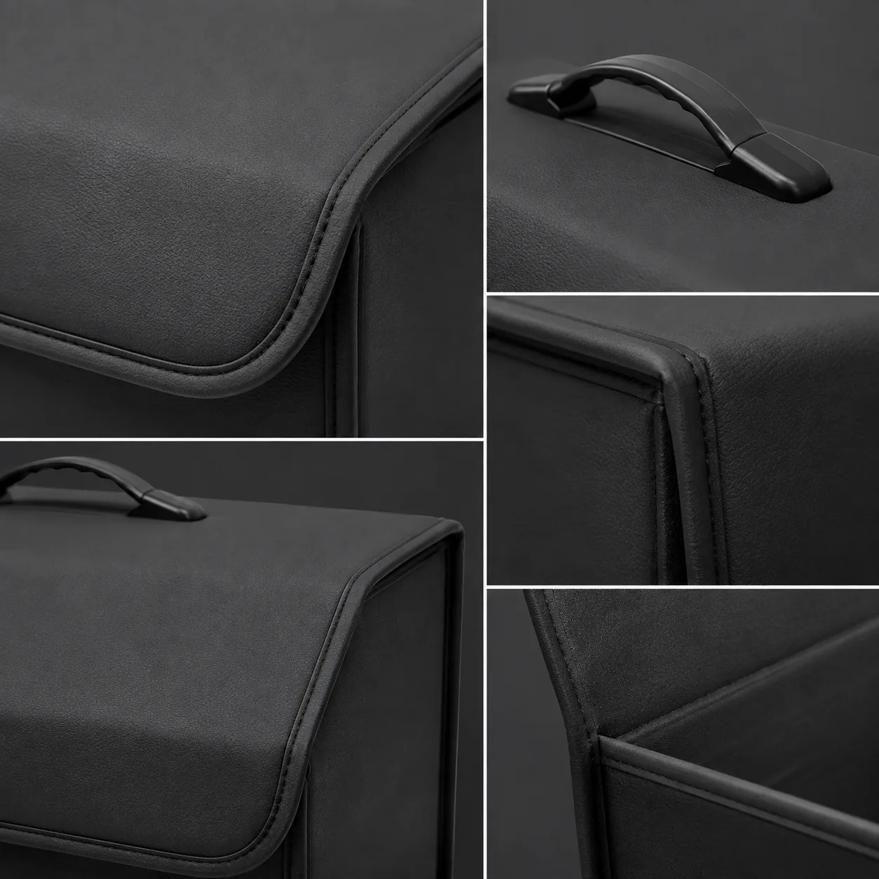 Collapsible PU Leather Trunk Organizer with Lid - Gallery 4