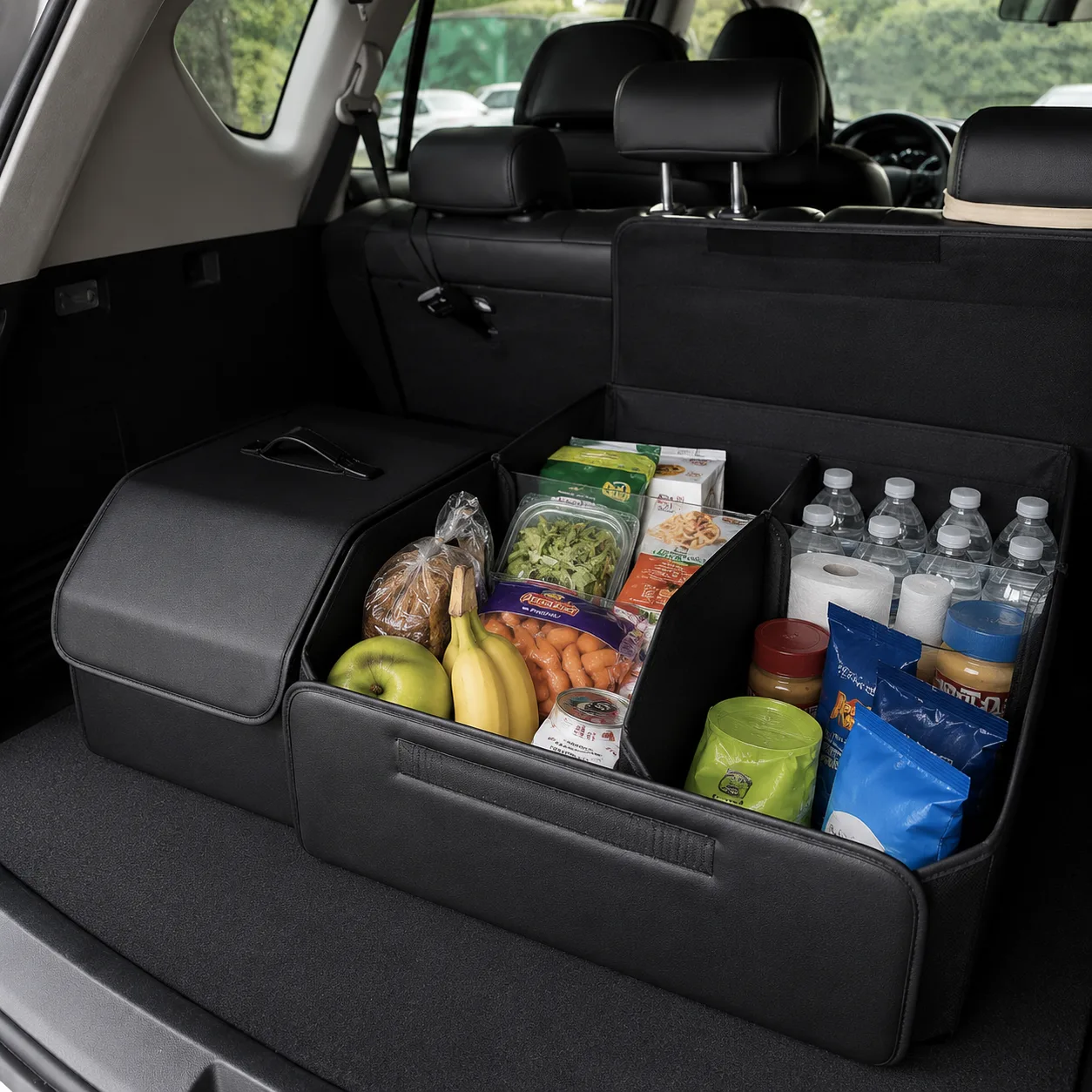 Collapsible PU Leather Trunk Organizer with Lid - Gallery 6