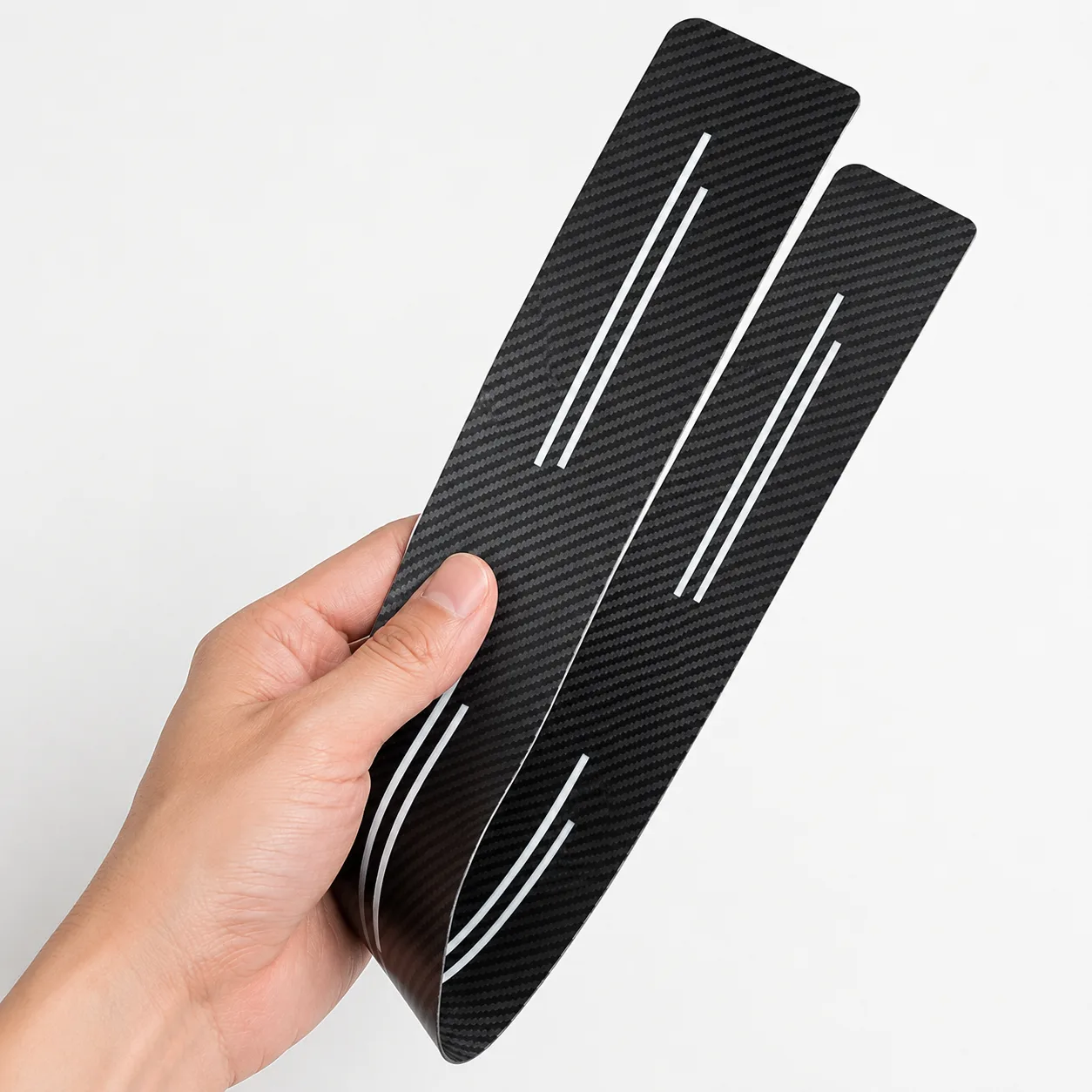 Carbon-Fiber-Style Truck Door Sill Protector Stickers - Gallery 5
