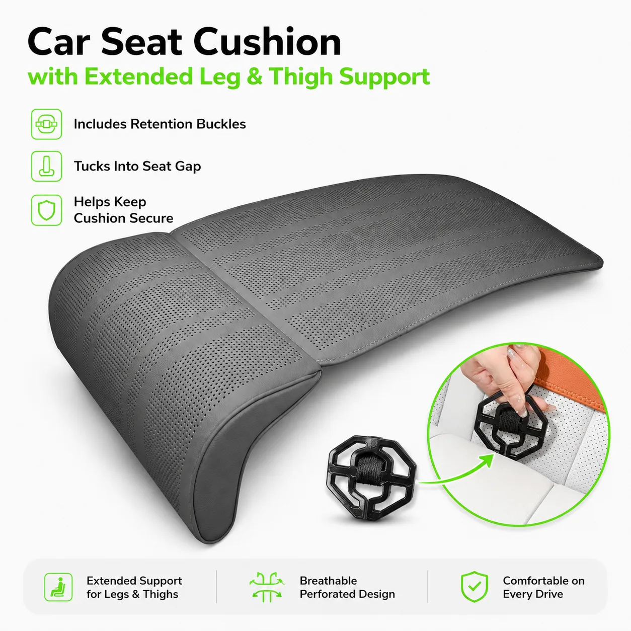 Truck Seat Cushion with Extended Leg Support - Gallery 4